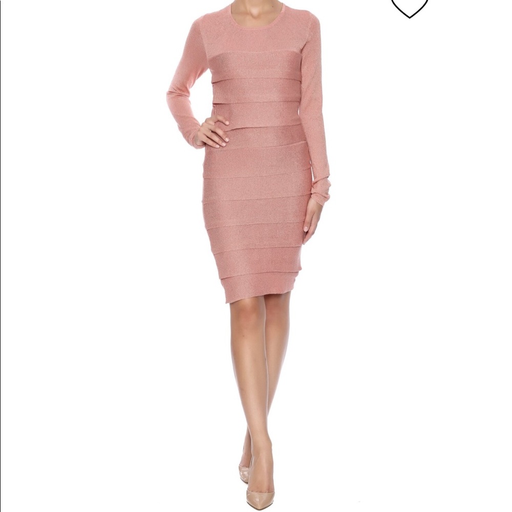 BCBGMAXAZRIA BLUSH MARIAH DRESS SIZE SMALL